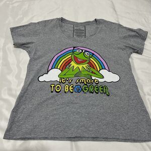 Kermit The Frog It’s Smart To Be Green The Muppets Women’s Shirt Sz L Y2K VTG